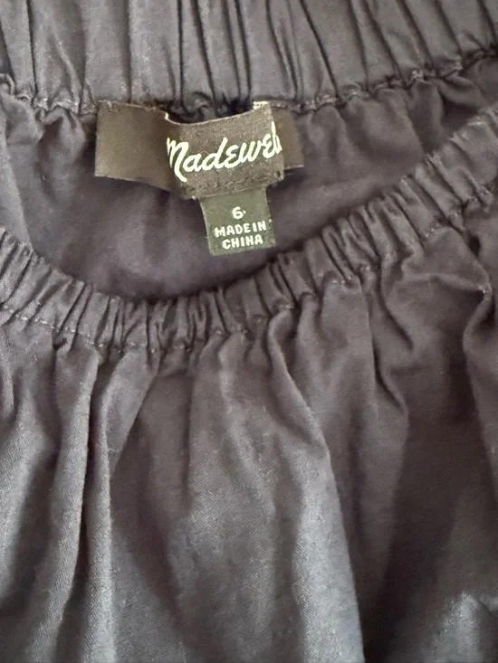 Madewell Navy Square-Neck Puff-Sleeve Mini Dress - Picture 5 of 5